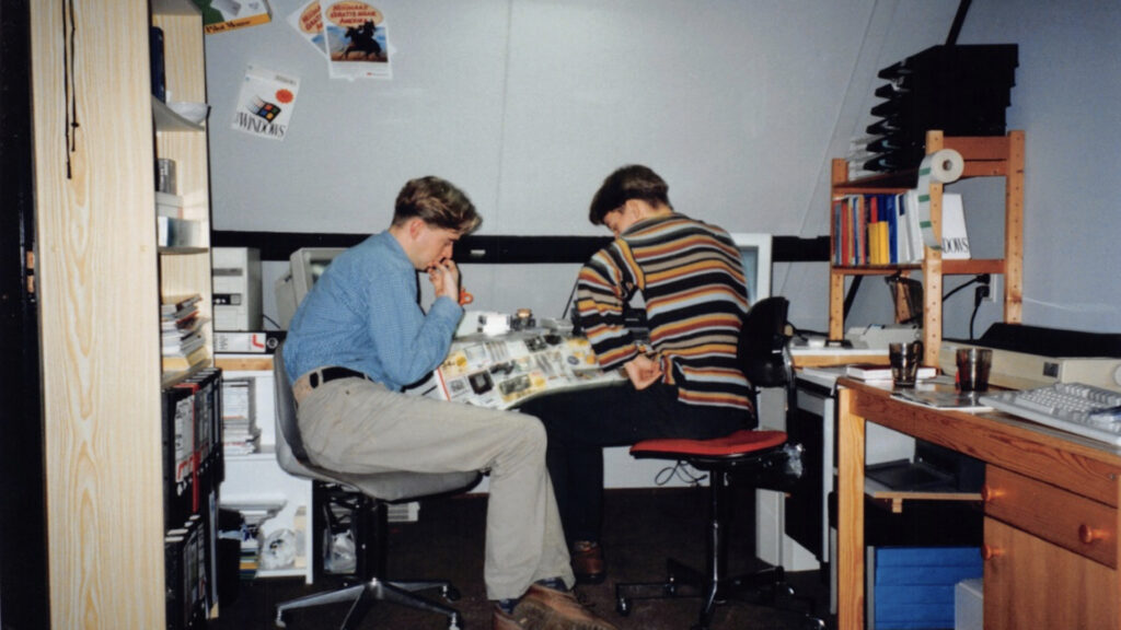 Marc and Roland in the attic